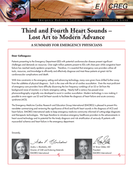 Third and Fourth Heart Sounds – Lost Artac Toc/AHA Modern Advance a SUMMARY for EMERGENCY PHYSICIANS