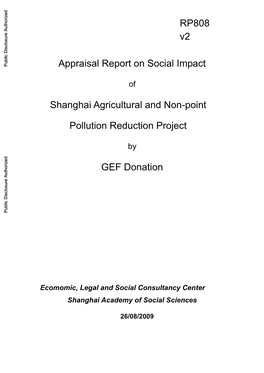 Appraisal Report on Social Impact