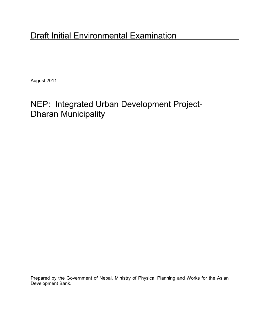 Nepal: Integrated Urban Development Project