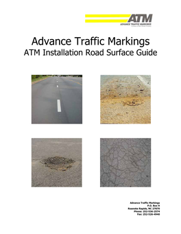 Advance Traffic Markings ATM Installation Road Surface Guide