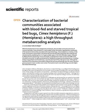 Characterization of Bacterial Communities Associated