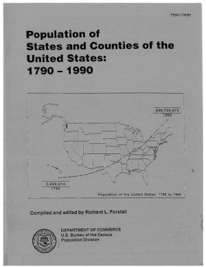 Population of States and Counties of the United States: 1790 to 1990 from the Twenty