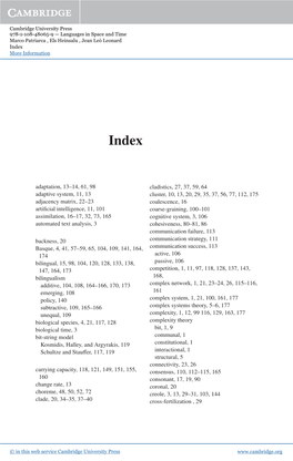 Adaptation, 13–14, 61, 98 Adaptive System, 11, 13 Adjacency Matrix