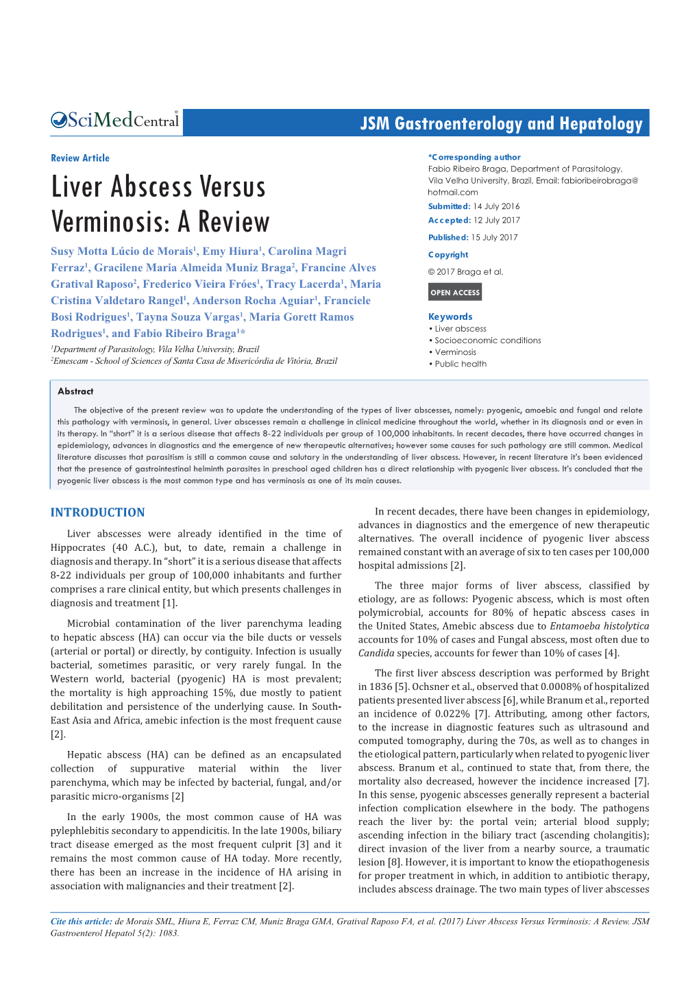 Liver Abscess Versus Verminosis: a Review