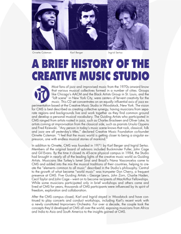 A Brief History of the Creative Music Studio