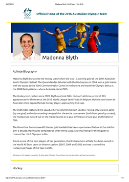 Madonna Blythus | a Team | Rio 2016