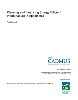 Planning and Financing Energy Efficient Infrastructure in Appalachia