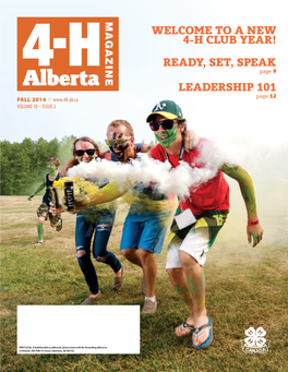 4-H Alberta Magazine Fall 2014