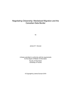 Negotiating Citizenship: Mediatized Migration and the Canadian Data Border