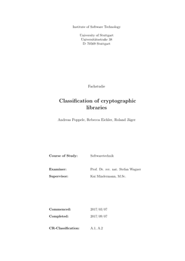 Classification of Cryptographic Libraries