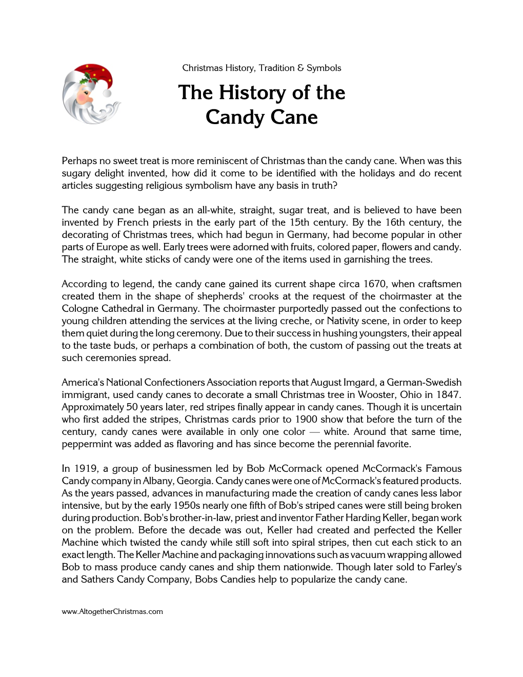 The History of the Candy Cane