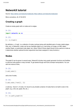 Networkx Tutorial
