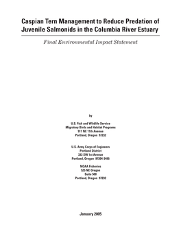 Caspian Tern Management to Reduce Predation of Juvenile Salmonids in the Columbia River Estuary