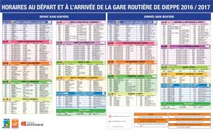 Horaires Au Départ Et À L'arrivée De La Gare Routière De Dieppe 2016 / 2017