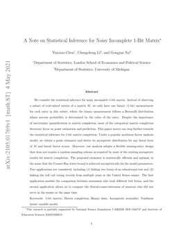 A Note on Statistical Inference for Noisy Incomplete 1-Bit Matrix∗