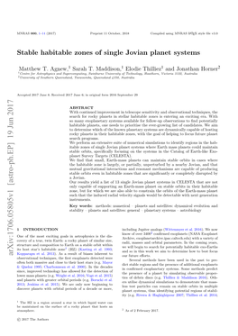 Stable Habitable Zones of Single Jovian Planet Systems