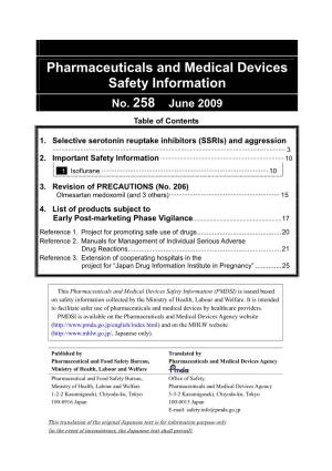 Pharmaceuticals and Medical Devices Safety Information No