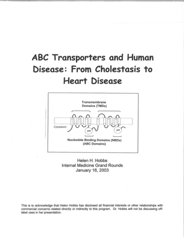 ABC Transporters and Human Disease: from Cholestasis to Heart Disease