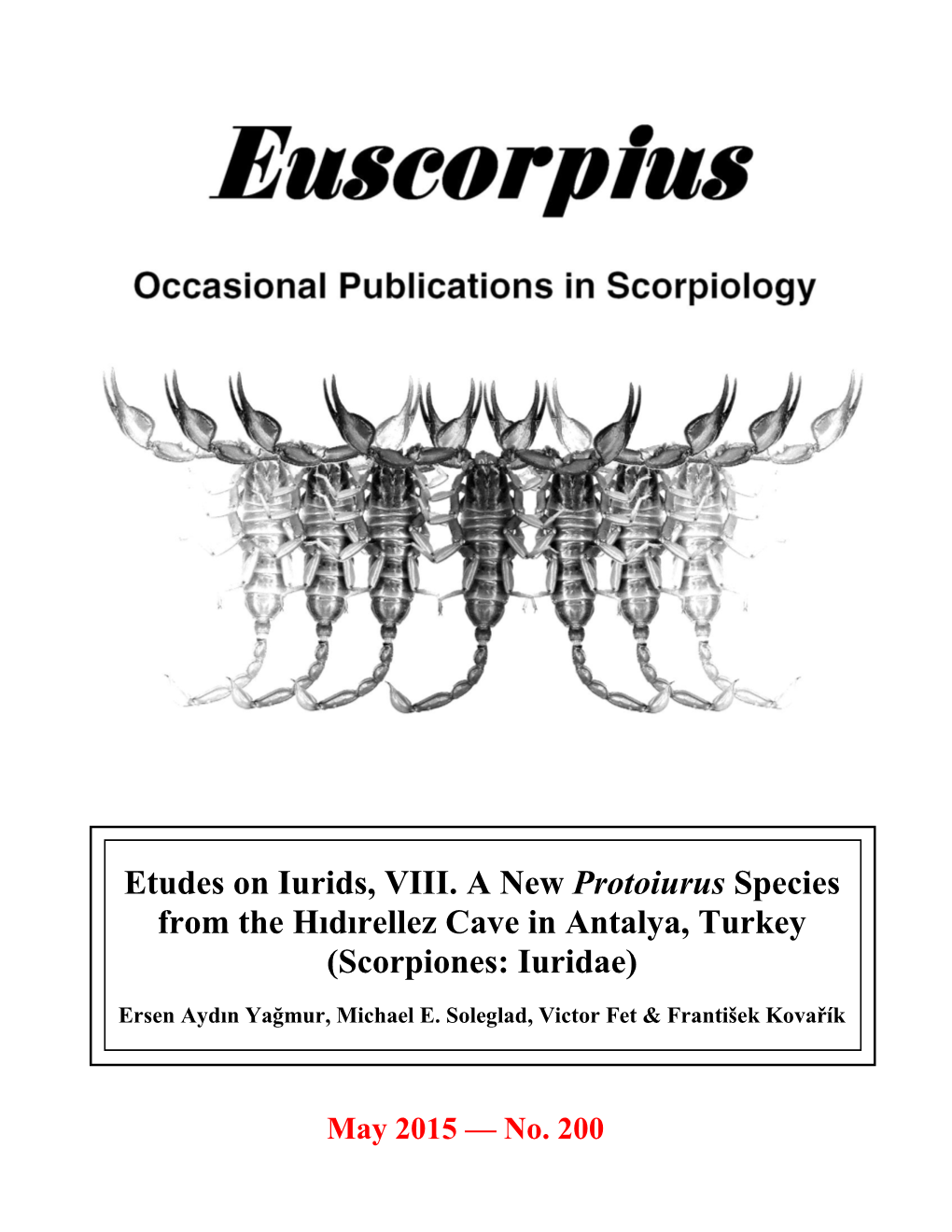 Euscorpius. 2015 (200)