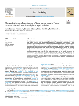 Changes in the Spatial Development of Flood Hazard Areas in Poland Between 1990 and 2018 in the Light of Legal Conditions