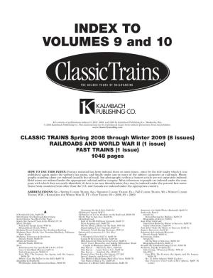 Classic Trains Index 2008-2009
