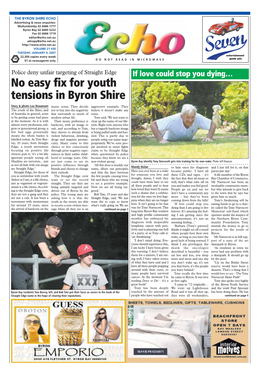 No Easy Fix for Youth Tensions in Byron Shire from Front Page Enough Too