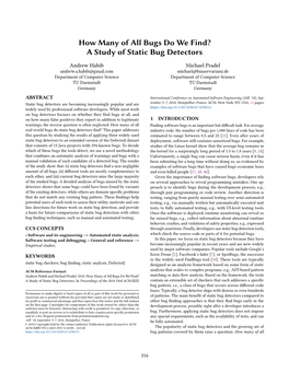 A Study of Static Bug Detectors