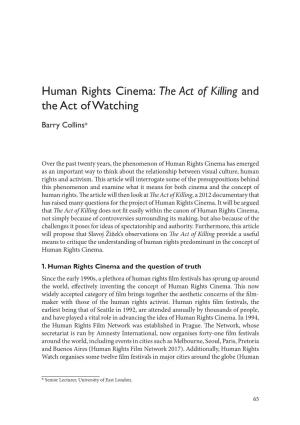 Human Rights Cinema: the Act of Killing and the Act of Watching