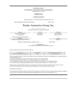 Penske Automotive Group, Inc