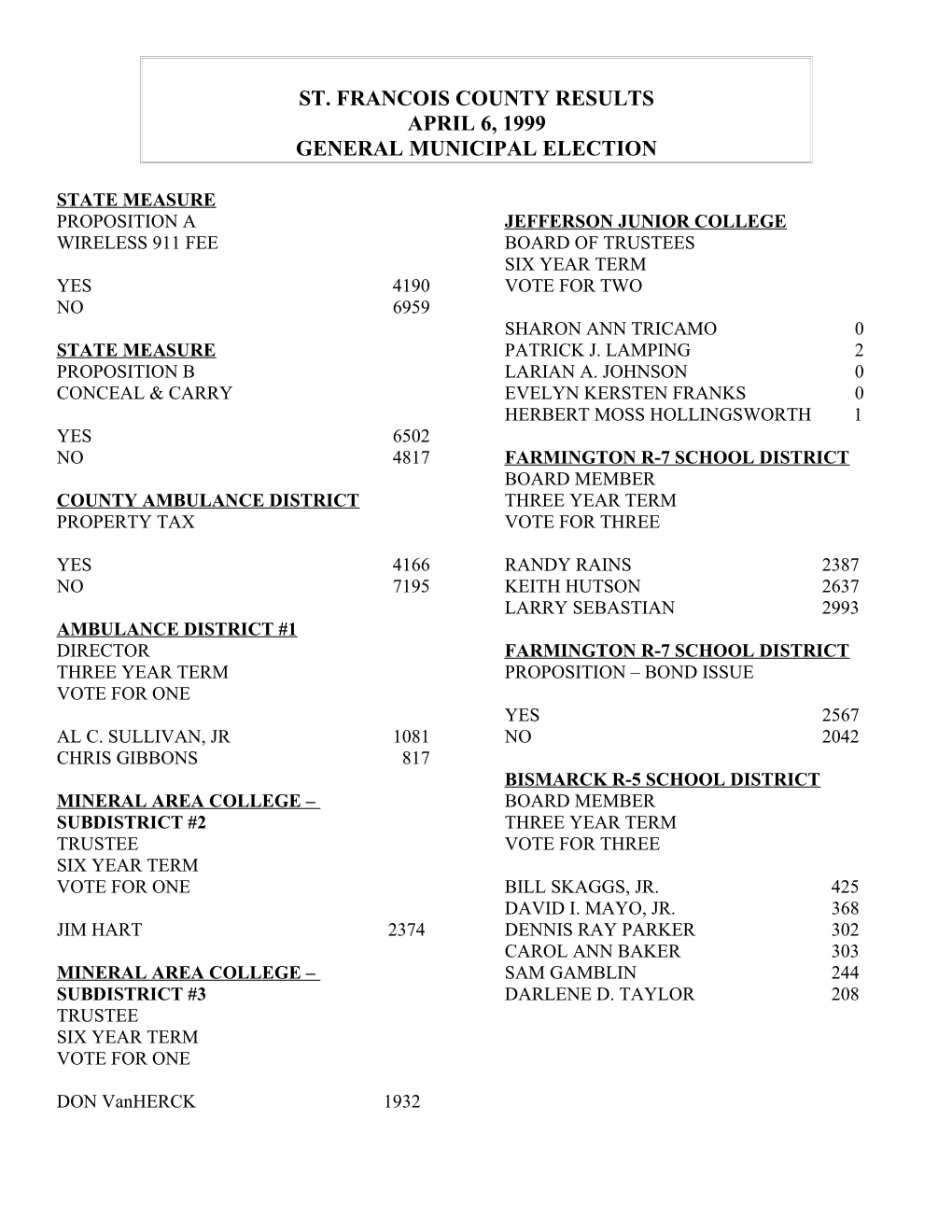 St. Francois County Results s1