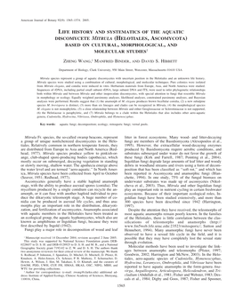 Helotiales, Ascomycota) Based on Cultural, Morphological, and Molecular Studies1