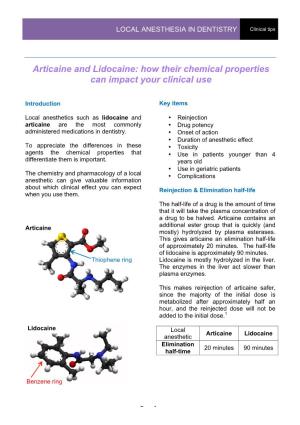 Articaine and Lidocaine: How Their Chemical Properties Can Impact