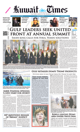 Gulf Leaders Seek United Front at Annual Summit