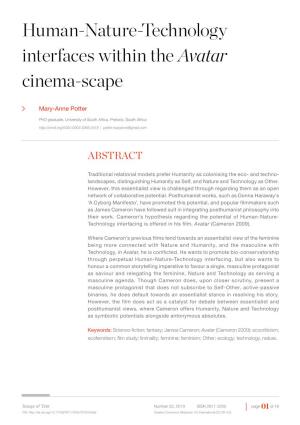 Human-Nature-Technology Interfaces Within the Avatar Cinema-Scape