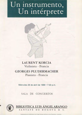 Laurente Korcia Violinista -Francia Georges Pludermacher Pianista