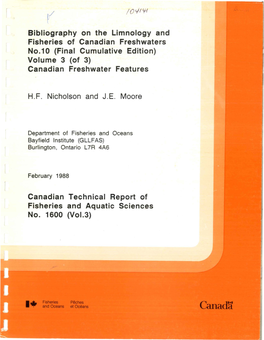 Canadian Freshwaters 0.10 (Final Cumulative Edition) Volume 3 (Of 3) Canadian Freshwater Features