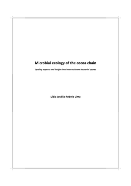 Microbial Ecology of the Cocoa Chain