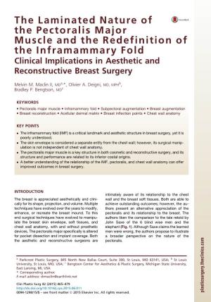 The Laminated Nature of the Pectoralis Major Muscle and the Redefinition of the Inframammary Fold Clinical Implications in Aesthetic and Reconstructive Breast Surgery