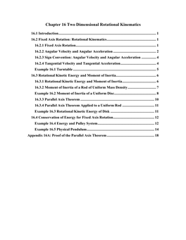 Chapter 16 Two Dimensional Rotational Kinematics