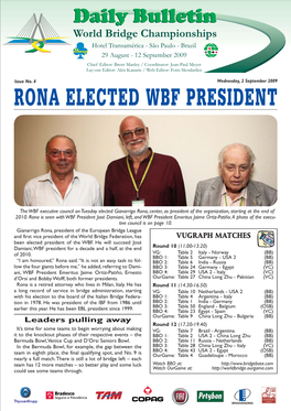 Rona Elected Wbf President
