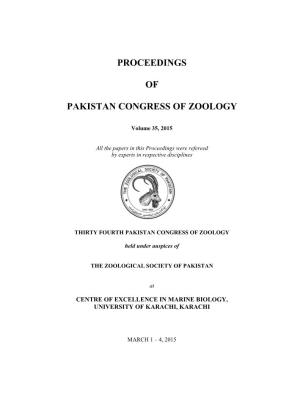 2015 " 35Th PAKISTAN CONGRESS of ZOOLOGY (INTERNATIONAL) CENTRE OF