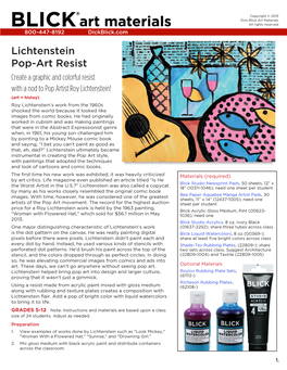 Lichtenstein Pop-Art Resist