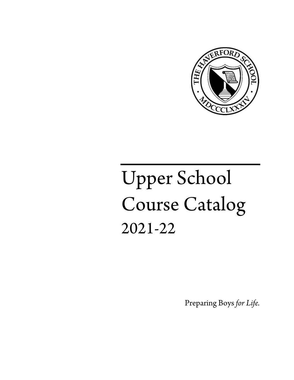 Upper School Course Catalog 2021-22