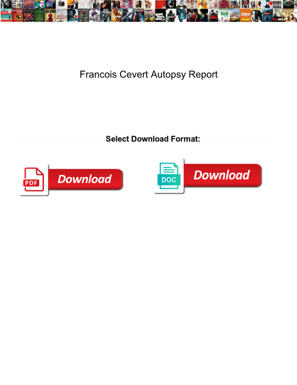 Francois Cevert Autopsy Report