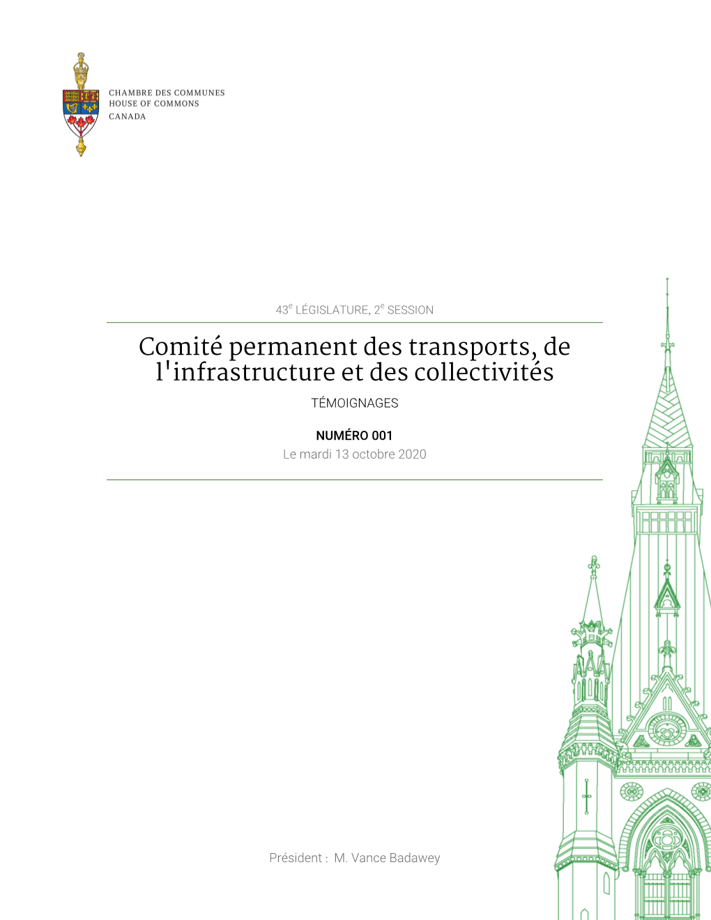 Témoignages Du Comité Permanent Des Transports, De L