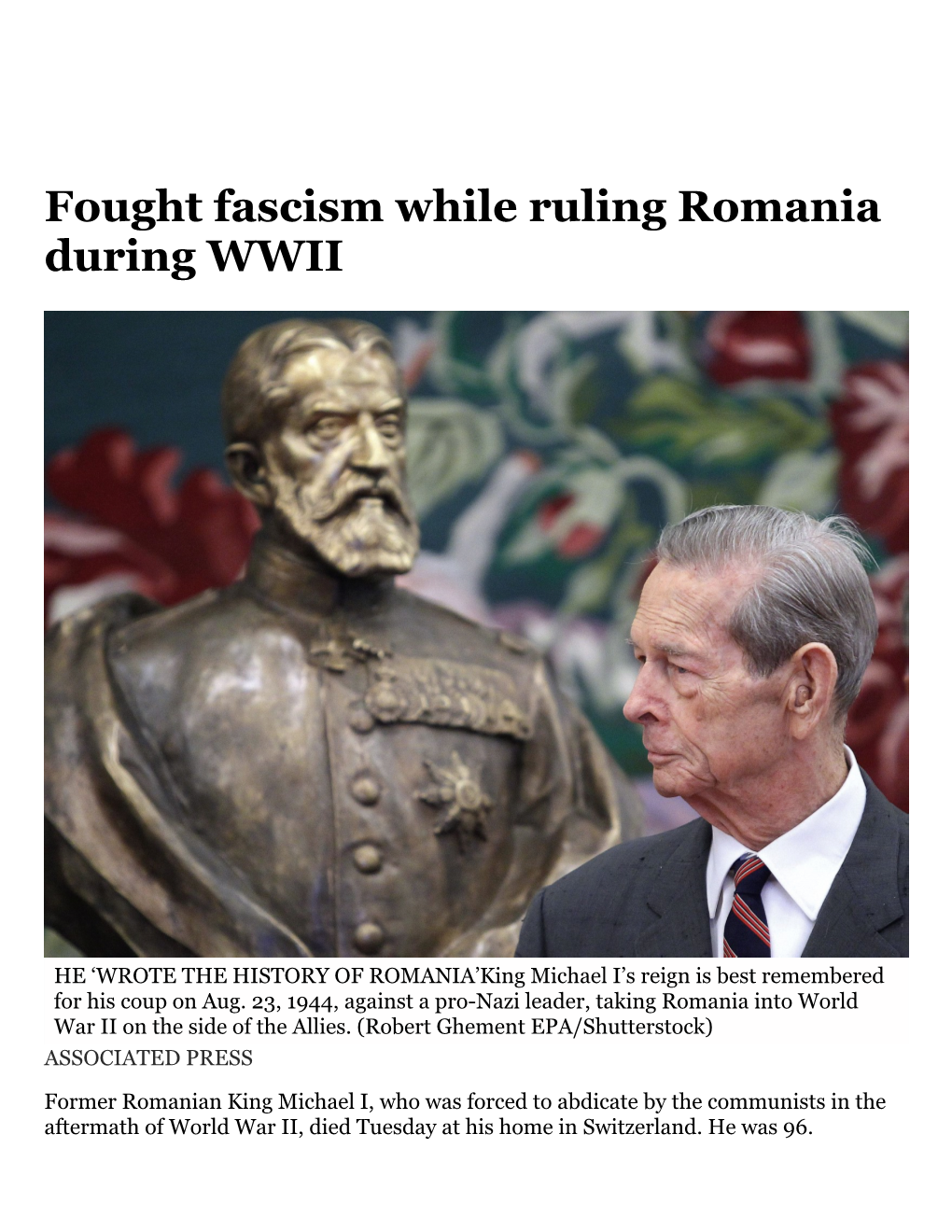 Fought Fascism While Ruling Romania During WWII (PDF Version)