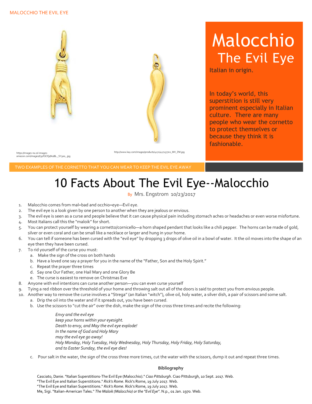 Malocchio the Evil Eye