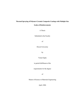 Thermal Spraying of Polymer-Ceramic Composite Coatings with Multiple Size