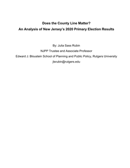 Authored an Analysis of the County Line