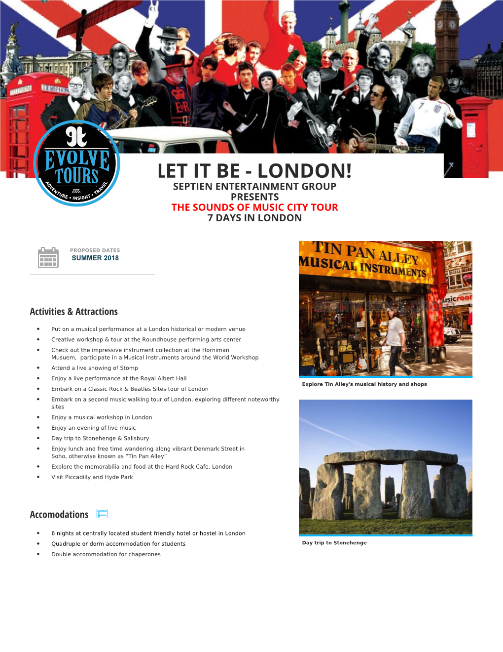 London! Septien Entertainment Group Presents the Sounds of Music City Tour 7 Days in London